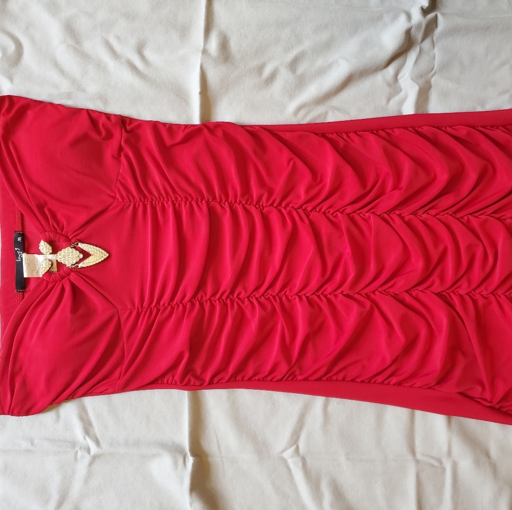 Tight red mini dress